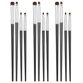 HJZHII 12 Pcs Mini Smudge Brush Set, Mini Makeup Brush Set for Eyeliner Eyeshadow Smudge Brushs Eyeshadow Brushs Eyeliner Smudger Tool for Highlighting Concealer Powder