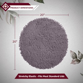 LuxUrux Toilet Lid Cover, Extra-Soft Plush Seat Cloud Washable Shaggy Microfiber Standard Toilet Lid Covers for Bathroom Machine Wash & Dry.