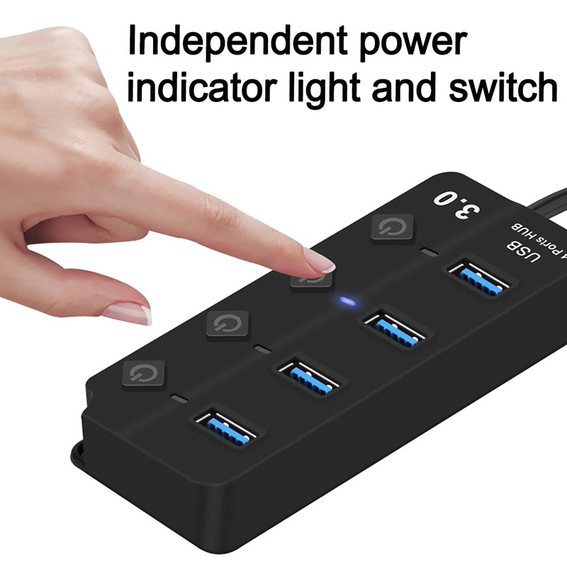 KLAQQED USB Hub 3.0, USB Splitter1 in 4 Out, USB