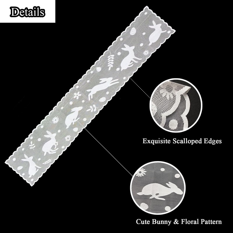 Lace Easter Table Runners 72 Inches Long - Spring Easter
