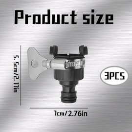 3 Piece Universal Tap Connector for Hose Pipe, Adjustable Indoor Tap Hose Connector, Hose Pipe Tap Connector, Tap Hose Connectors Kitchens Suitable for Kitchen Garden Bathroom