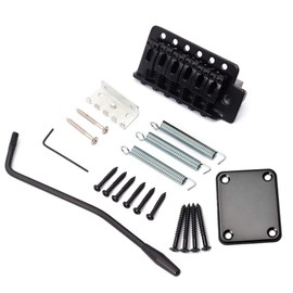 Ogdni 52.5mm (2-1/16 inch) Vintage ST Guitar Tremolo Bridge 6-Screw Assembly with 36mm Steel Block for Fender Squier/Mexico Strat Stratocaster Electric Guitar Replacement (Black)