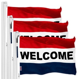 UD_Welcome Sign Business Flag 3x5 Ft 3-Pack Printed 150D Polyester By G128