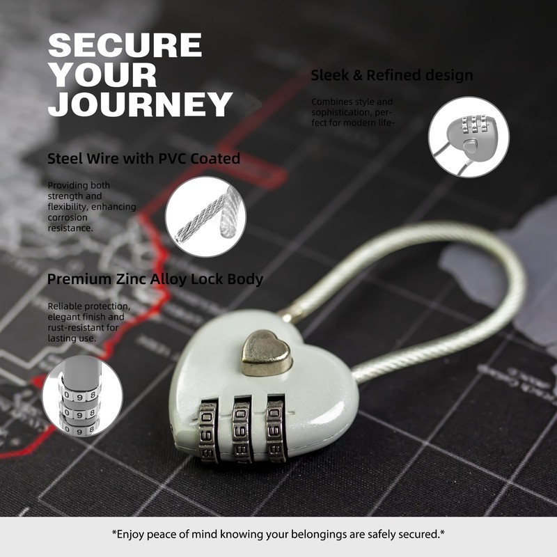 UP Security Premium Combo Lock, Combination Locks for Travel Security,
