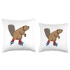 Beaver Inline skating Inline skates Sports Throw Pillow