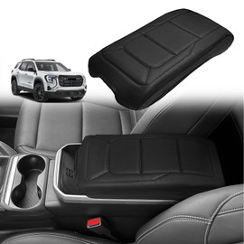 Muslogy Center Console Armrest Cover Compatible with GMC Terrain 2025 2026 Comfort Armrest Pad Arm Rest Cushion Vegan Leather Protector Regular Thick