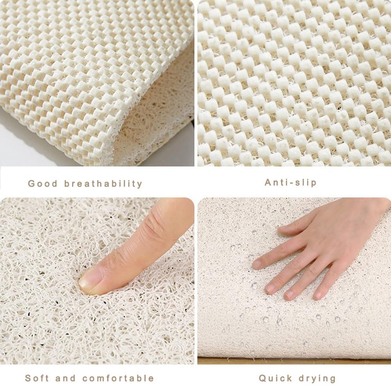Shower Mats for Inside Shower, Square Loofah Shower Mat Non