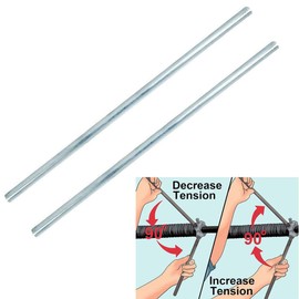Heavy Duty 2 Pack 18 Inch Winding Rods for Torsion Springs, 0.5inch Diameter Steel Winding Bars for Adjusting or Replacing Garage Door Tension Springs with Rubber Handle