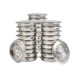 Goodchanceuk 30pcs Stainless Steel Perforated Air Vent Grille for Cabinet Heat Dissipation Round Wardrobe Shoe Cabinet Diameter 65mm Silver