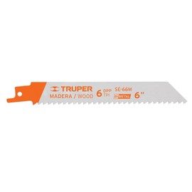 Truper SE-66M, Segueta sierra sable, 6", 6 DPP, recta para madera, 2 pzas