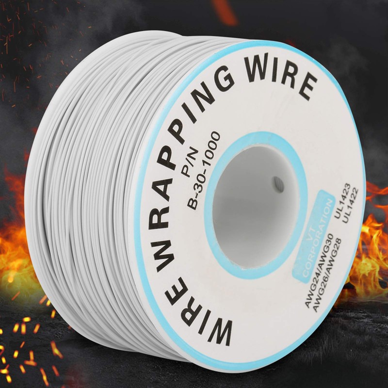 Electrical Cable, 1 Roll Wire-Wrapping Single Copper Wire Stranded 30AWG