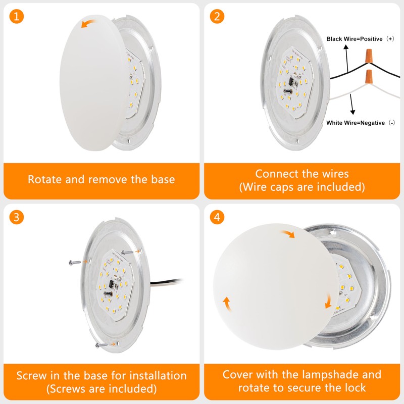RVsmattly 4 Pack DC12V RV Lights Interior,4.5in Surface Mount Ceiling