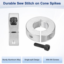 M METERXITY 2-Pack Single Split Shaft Collar 20mm Bore Aluminum Clamp-On Shaft Collars 40mm OD, 12mm Thickness with M4 Set Screw Anodization for Stoppers/Machinery [Silver]