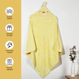 Halinuia 2 Pieces Hooded Bath Towel, Baby Towel, Newborn Baby Towel, Newborn Bath Towel, Bath Towel for Pool, 80 x 80 cm, Hooded Bath Towel, 0-5 Years