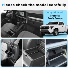 Neepiar 3PCS Center Console Organizer Compatible with 2024 2025 Toyota Tacoma Hidden Storage Tray Armrest Storage Tray Glove Box Compartment Insert Divider Interior Accessories