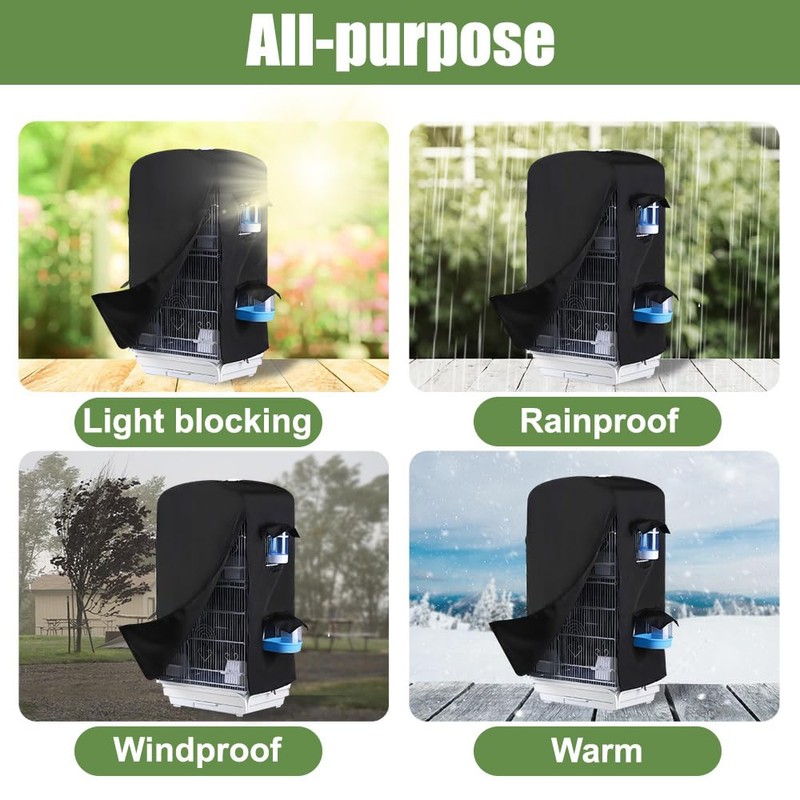 DONGKER Bird Cage Cover,Waterproof Bird Black-Out Warm Cover with Zipper