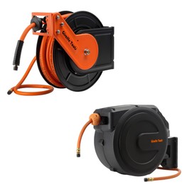 Giraffe Tools 50ft Air Hose Reel with 25ft Air Hose Reel Pneumatic Heavy Duty Steel Reel Auto Rewind 300PSI