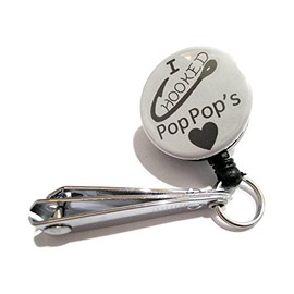 ATLanyards I Hooked PopPop's Heart Fishing Cutters, Pop Pop Fishing Line Nippers, Pop Pop Gift, Gift for Pop Pop, Gray 97