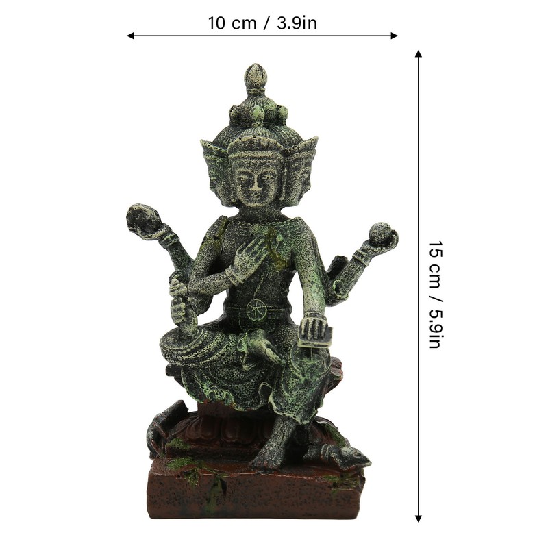 Aquarium Buddha Statue Decoration Resin Aquascaping Fish Tank Meditating Buddha