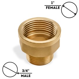 Adapter 3/4" Male x 1 “ Female Threaded Brass Construction NPT Pipe Fittings