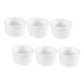Zerodeko 6pcs Ceramic Dessert Bowls Set Heat Resistant Pudding Bowls for Baking Ice Cream Souffle Small Use