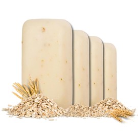 sudHeadz All Natural Oatmeal Bar Soaps - Face and Body Exfoliating Scrub with Colloidal Oatmeal - Paraben & Sulfate Free Moisturizing Wash for Dry Skin, Psoriasis, Eczema, and Sensitive Skin (4 Bars)