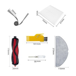 aoteng Replacement Parts for roborock Q7 M5 / Q7 M5+ / Q7 L5 / Q7 L5+ Robot Vacuum Cleaner Accessories Kit 17 Packs 1 Main Brush, 4 Filters, 6 Side Brushes, 6 Mop Cloths