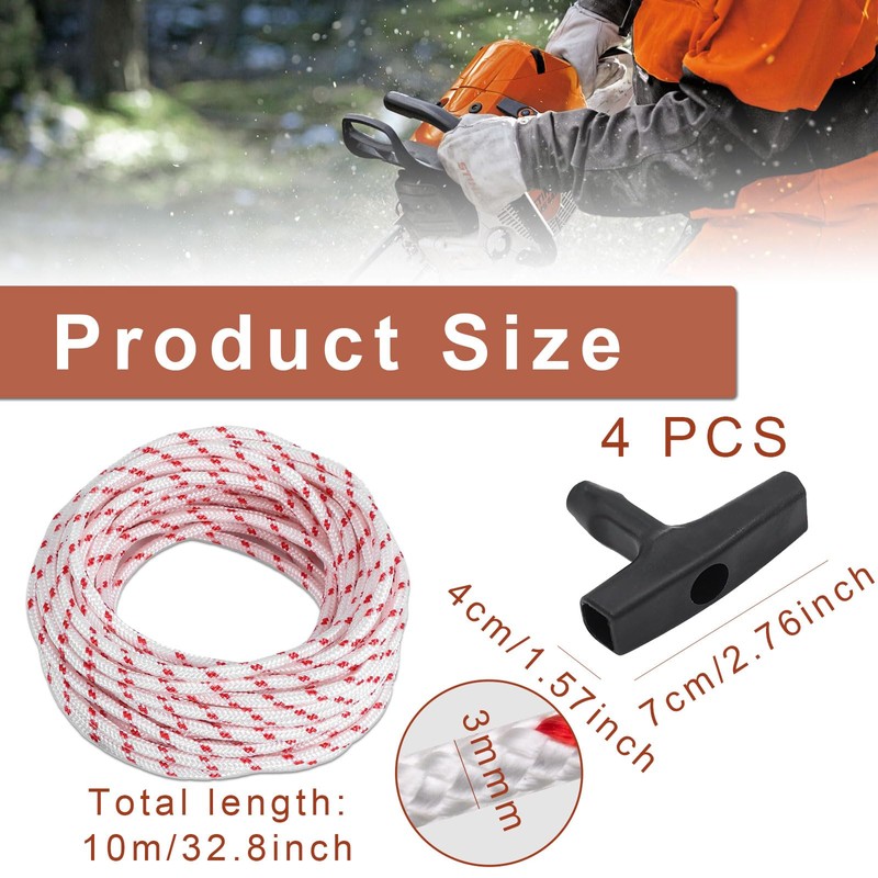 Starter Rope, Starter Rope Lawnmower 10 Metres, Replacement Pull Rope,