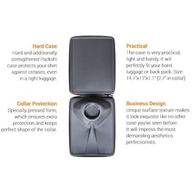 Packshi Travel Case with Hard Cover for Shirts, Double-Sided Folding Pad, the Only Truly Wrinkle-Free/Crease-Proof Way To Pack, Very Elegant Gift, Business Accessory, orange