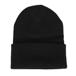 New Hattan Knit Cap, Men's, Women's, Solid Color, Hat, Beanie, Watch Cap, Black