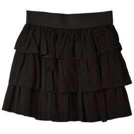 Amy Byer girls Pull-on Tiered for School Or Play skirts, Black, X-Large US