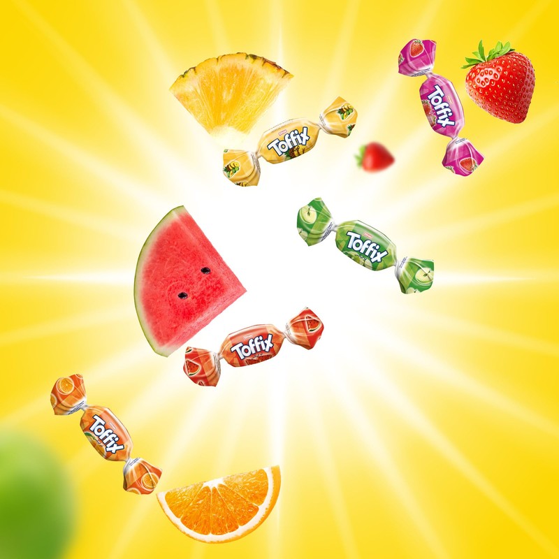 Toffix, Fruit Chews, Center-Filled Soft Fruit Chews Candy Individually Wrapped