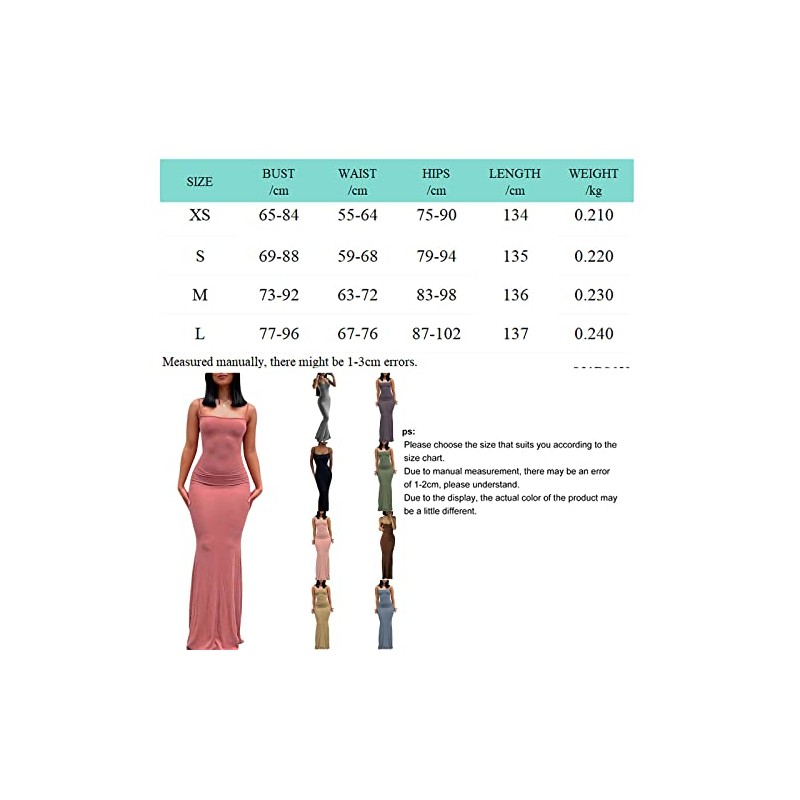 Women's Cami Bodycon Dress Casual Basic Solid Dress Spaghetti Strap