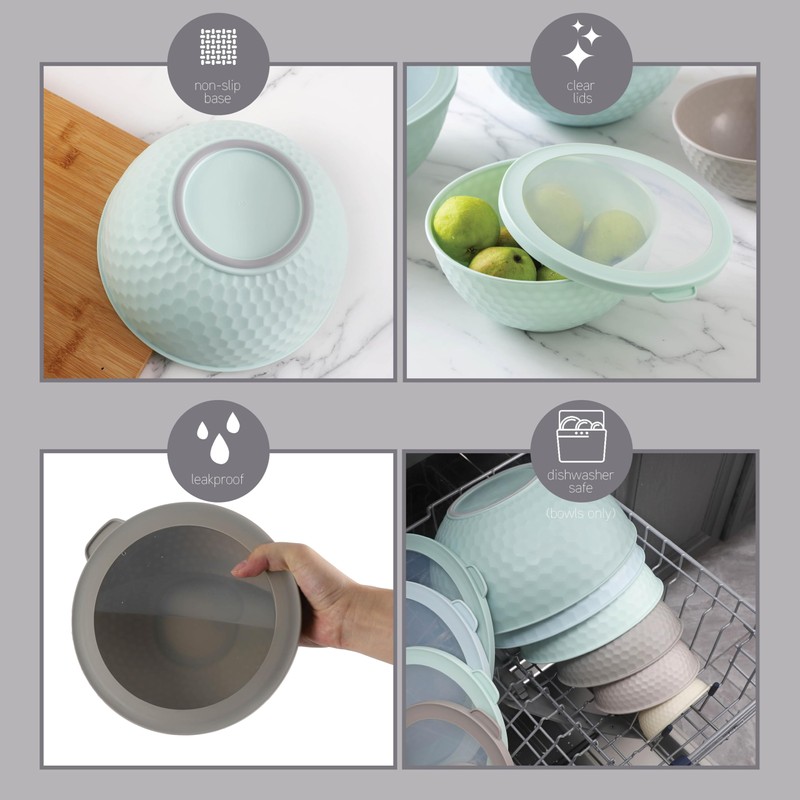 COOK WITH COLOR Mixing Bowls with Lids - 12 Piece