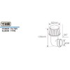 Kitaco 515-1000340 Power Filter (Elbow 90°/φ34), Jog Z/Super Jog Z
