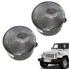 RAGBUSCLE Turn Signal Light Covers 2007-2018 Compatible with Jeep Wrangler JK Turn Signal Housing with Clear Lens 68200290AA, 68200291AA Front Side Marker Light Housing Replacement LH/RH