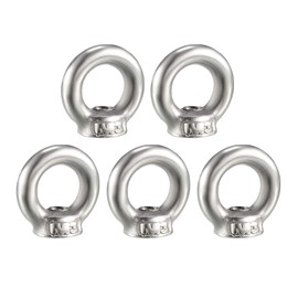 sourcing map Pack of 5 Ring Nuts M3 Internal Thread 304 Stainless Steel Round Shape for Rope Attachment