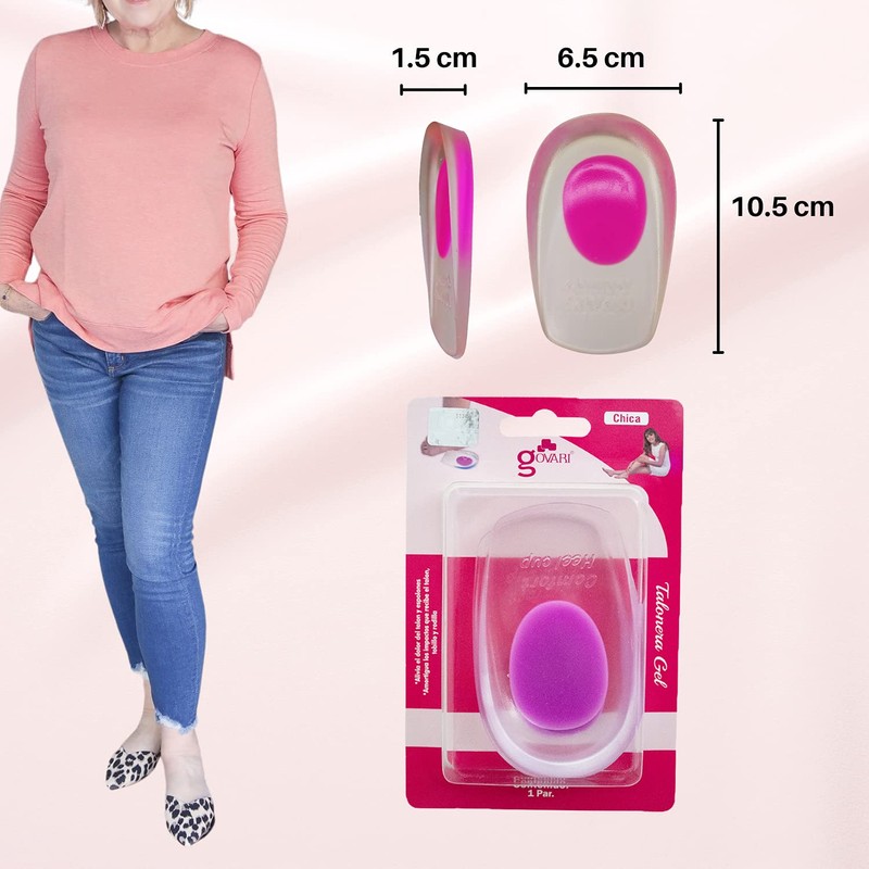 Govari, Talonera de Gel para Espolón, Punto Rosa, Talla Chica