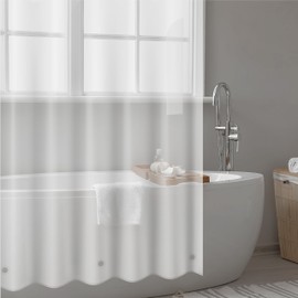 Bath Bliss Premium Hotel Weight Shower Curtain Liner, 12 Metal Eyelets, 3 Magnet Hem, x 72”, Frost