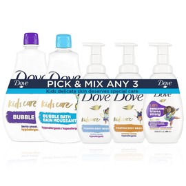 Dove Kids Pick & Mix Any 3 Hypoallergenic Skin Care Body Wash or Bubble Bath For Delicate Children's Skin, 400ml or 591ml