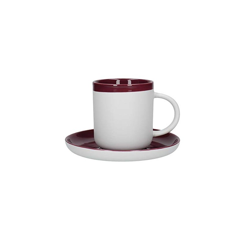 La Cafetiere Barcelona 300ml Coffee Cup & Saucer Plum