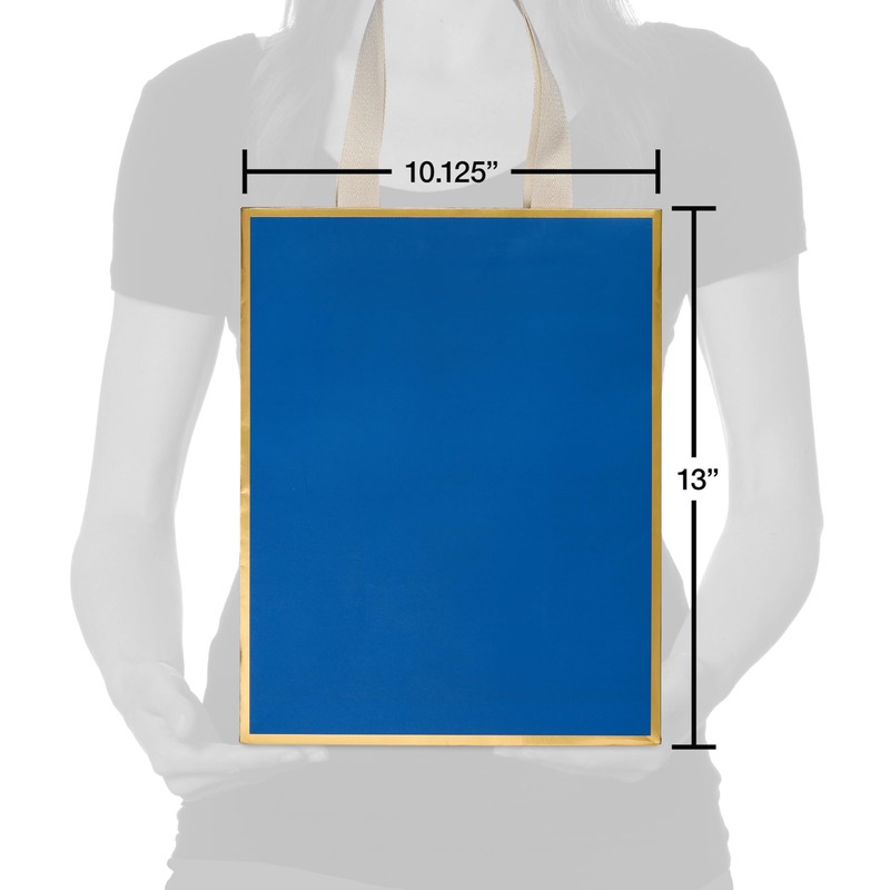 Papyrus 13" Large Gift Bag (Blue and Gold) for Hanukkah,