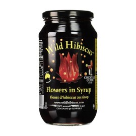 Wild Hibiscus Flowers in Syrup | 50 Edible Flowers Per Jar | Perfect as a Champagne Garnish | 100% Natural, Kosher, Pareve | Use Syrup and Flowers for Desserts and Cocktails, 2.5 lbs