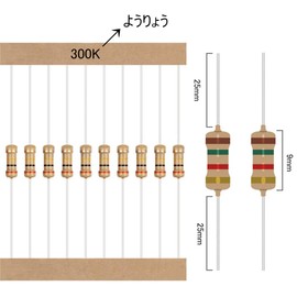 Carbon Film Resistors Set, 300 Pieces, 10 Each of 30 Types, 1/2 W ± 5% 10 Ω - 1 MΩ, High Precision Resistor, Basic Parts for Electronic Crafts, DIY, Electronics Parts Set