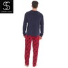 Strong Souls Mens Luxury 2 Piece Long Pyjamas Pjs Navy