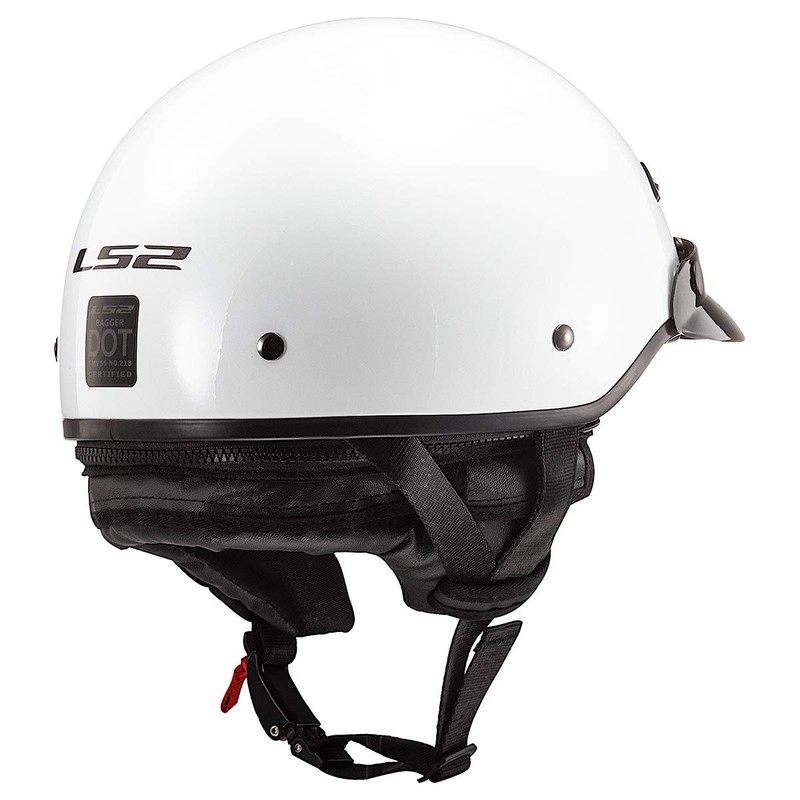 LS2 Helmets Bagger Motorcycle Half Helmet (Gloss White - Medium)