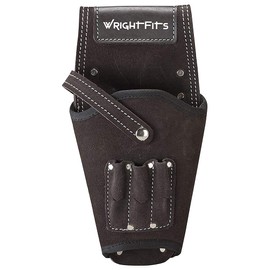 WrightFits Leather Drill Holster Double Nail and Hammer Holder Multi Pockets Tool Work Pouch Organiser & Belt |For Builders, Carpenters, Gardeners, Electricians (Drill Holster)