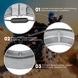 Chabushi Front Rear Brake Shoes for Kawasaki VN800 B Vulcan Classic 1996-2005 Drum Brake Parking Shoe