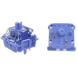 GATERON CJ Keyboard Switches, China Joy Light Dark Blue Purple Custom 5 Pin Through-Hole LED Linear Key Switches (35 PCS) (Light Blue Purple)