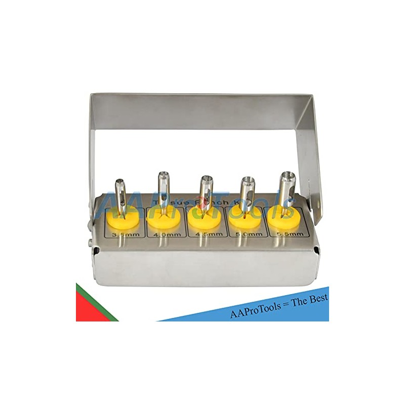 AAProTools Dental Tissue Punch Kit 5 Pcs Set Free Bur